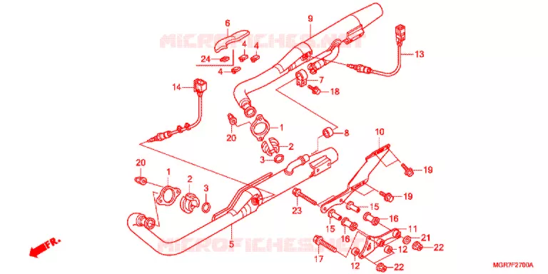 SILENCIEUX D'ECHAPPEMENT Honda MOTO 750 VT 2011  VT750SB