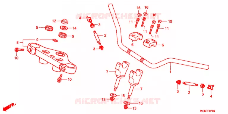 GUIDON - TE DE FOURCHE Honda MOTO 750 VT 2011  VT750SB
