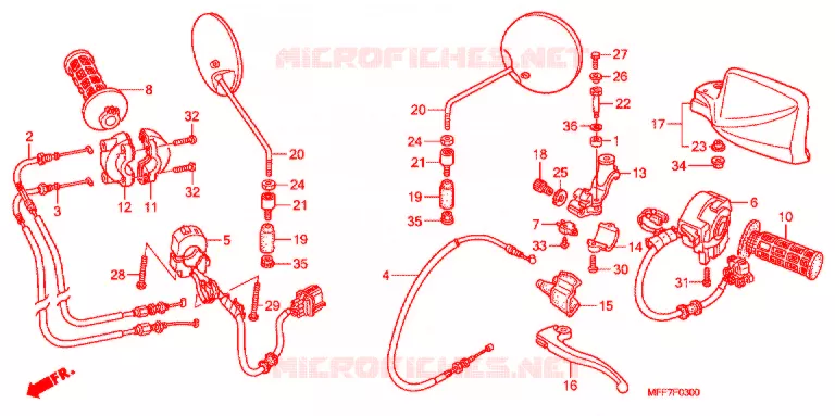 LEVIER DE GUIDON - CABLE - COMMODO Honda MOTO 700 TRANSALP 2010  XL700VAA