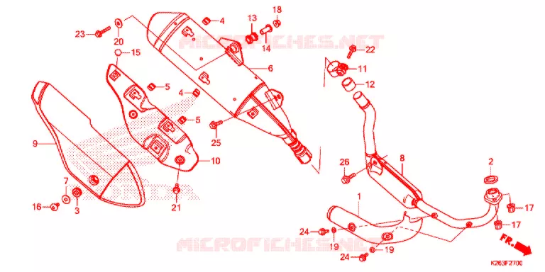 SILENCIEUX D'ECHAPPEMENT Honda MOTO 125 MSX 2013  MSX125D
