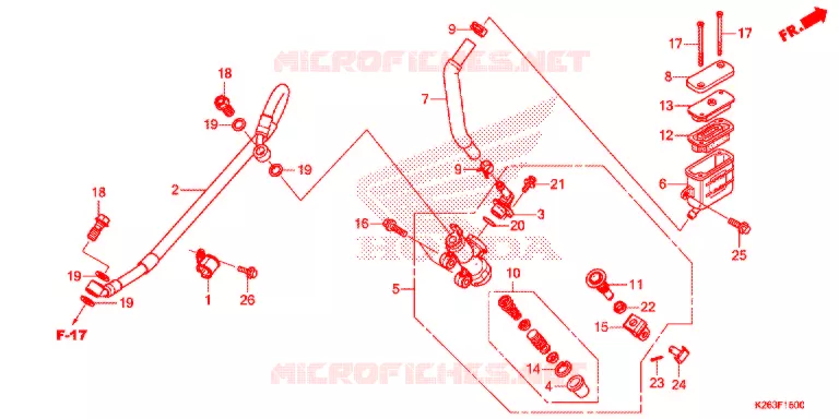 MAITRE CYLINDRE DE FREIN ARRIERE Honda MOTO 125 MSX 2013  MSX125D