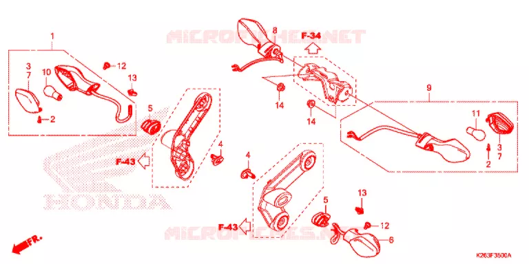 CLIGNOTANT (E,ED,F,KO) Honda MOTO 125 MSX 2013  MSX125D