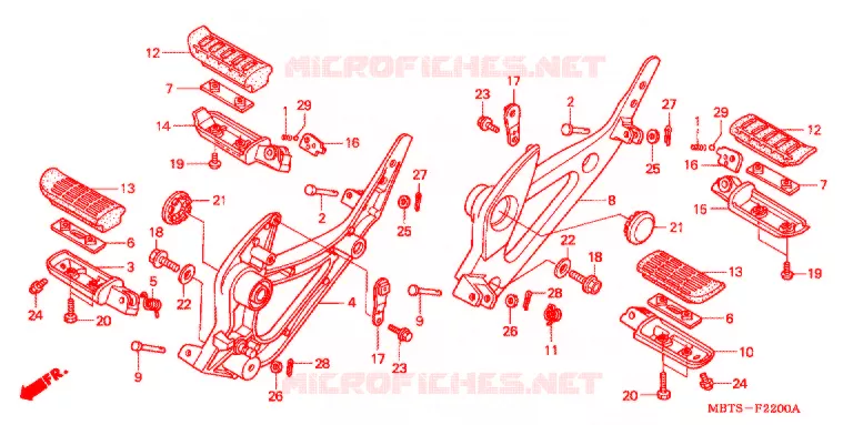REPOSE PIED Honda MOTO 1000 VARADERO 2003  XL1000V3