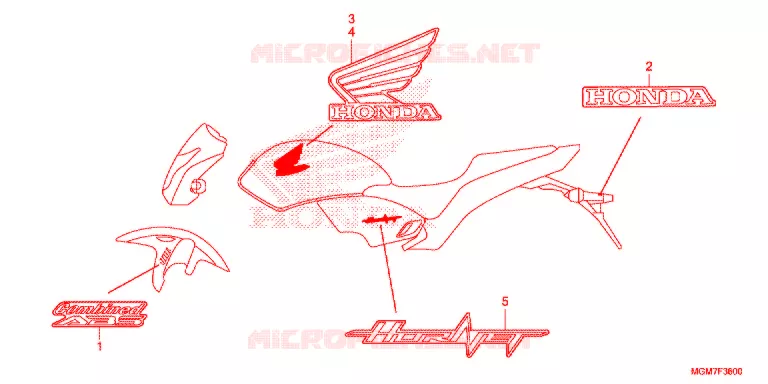 AUTOCOLLANTS Honda MOTO 600 HORNET 2013  CB600FAD