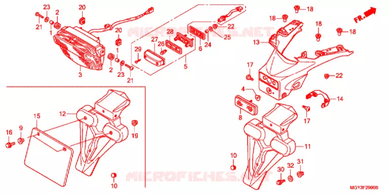 FEU ARRIERE Honda MOTO 800 CROSSRUNNER 2013  VFR800XC