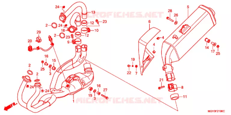 SILENCIEUX D'ECHAPPEMENT Honda MOTO 800 CROSSRUNNER 2013  VFR800XC