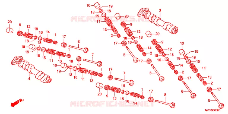 ARBRE A CAMES - SOUPAPE (AVANT) Honda MOTO 800 CROSSRUNNER 2012  VFR800XC
