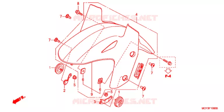 GARDE BOUE AVANT Honda MOTO 800 CROSSRUNNER 2012  VFR800XC