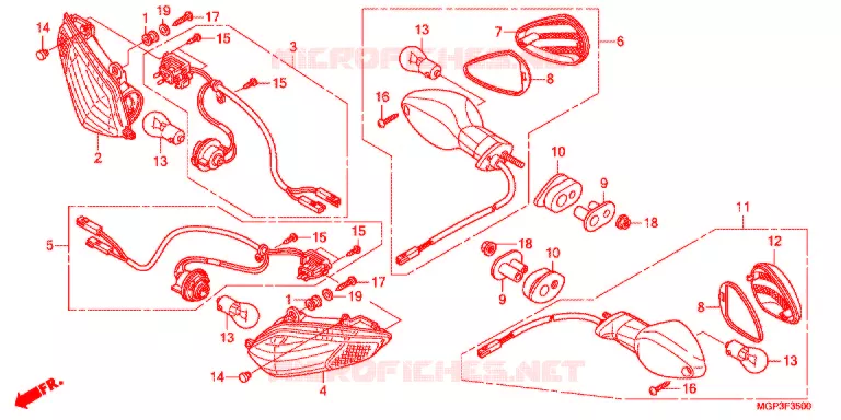 CLIGNOTANT Honda MOTO 1000 CBR 2012  CBR1000RAC