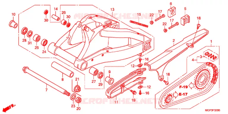 BRAS OSCILLANT Honda MOTO 1000 CBR 2012  CBR1000RAC