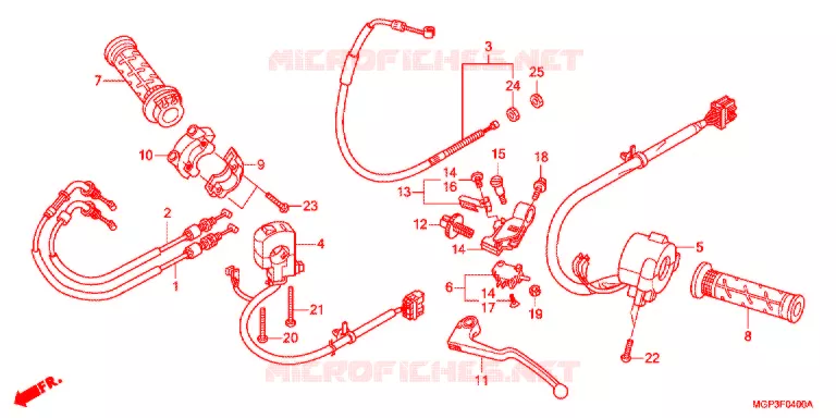 LEVIER DE GUIDON - CABLE - COMMODO Honda MOTO 1000 CBR 2014  CBR1000RRE