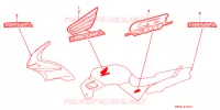 AUTOCOLLANTS (4) pour Honda CB 500 de 2000