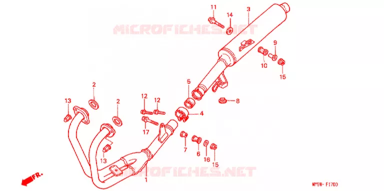 SILENCIEUX D'ECHAPPEMENT Honda MOTO 500 CB 2000  CB500Y