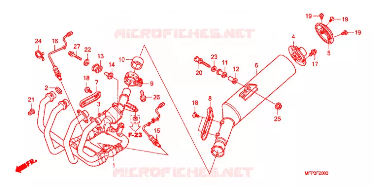 SILENCIEUX D'ECHAPPEMENT Honda MOTO 1300 CB 2008  CB1300SA8