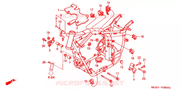 CADRE Honda MOTO 750 VT 2002  VT750DC2