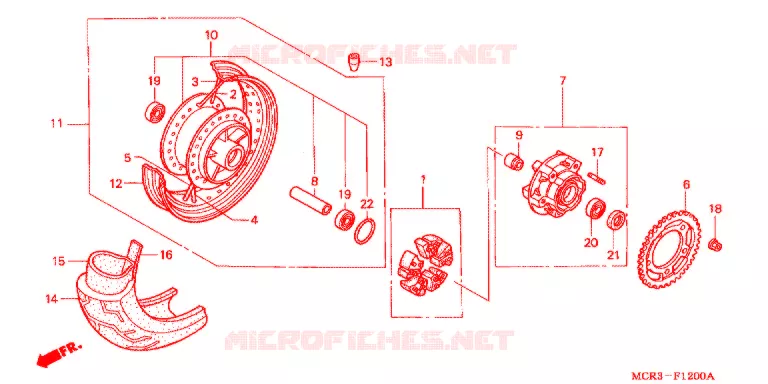 ROUE ARRIERE Honda MOTO 750 VT 2002  VT750DC2