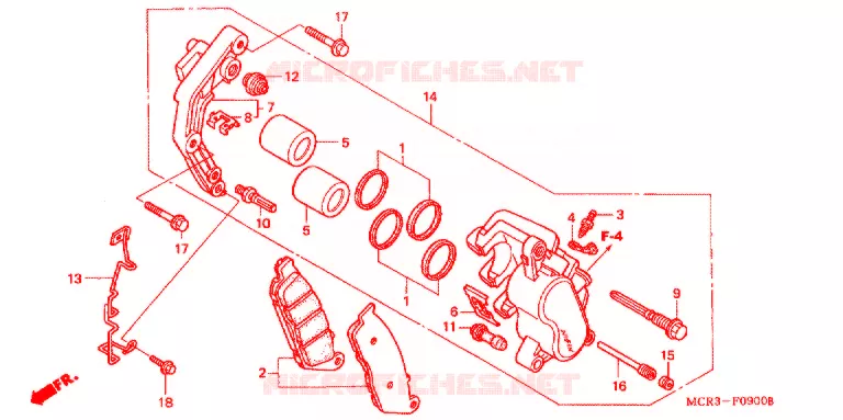 ETRIER DE FREIN AVANT Honda MOTO 750 VT 2002  VT750DC2