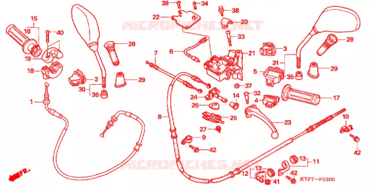 LEVIER DE GUIDON - CABLE - COMMODO Honda SCOOTER 125 SH 2008  SH125S8
