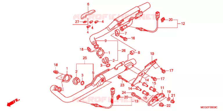 SILENCIEUX D'ECHAPPEMENT Honda MOTO 750 SHADOW 2008  VT750C8