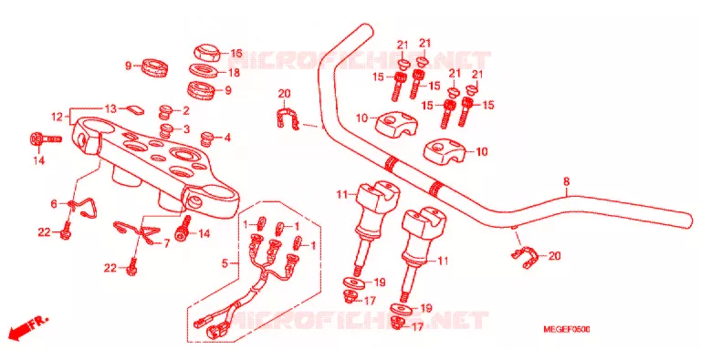 GUIDON - TE DE FOURCHE Honda MOTO 750 SHADOW 2008  VT750C8
