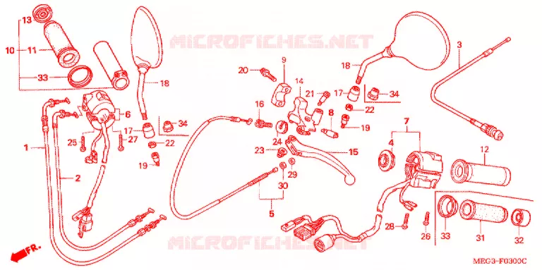 COMMODOS - POIGNEES Honda MOTO 750 SHADOW 2007  VT750CA7