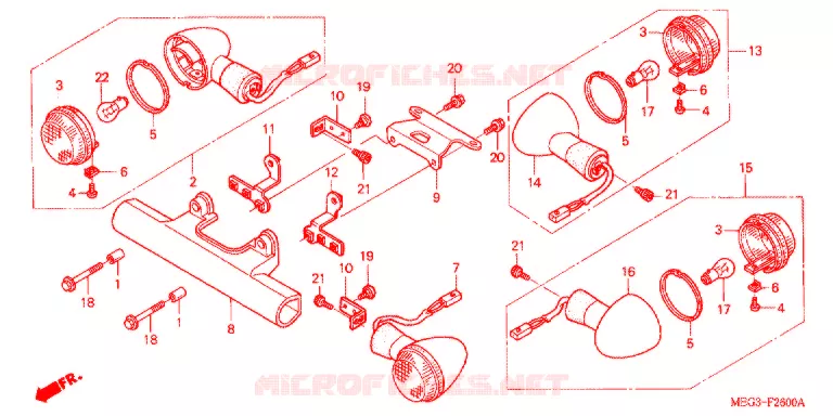 CLIGNOTANT Honda MOTO 750 SHADOW 2007  VT750CA7