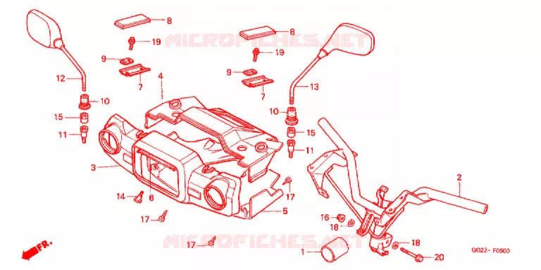 GUIDON - CARENAGE Honda SCOOTER 50 GYRO 2005  NJ50MD5