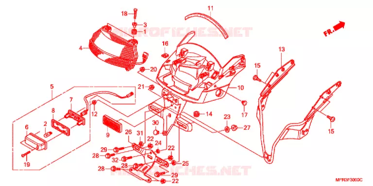 FEU ARRIERE Honda MOTO 1300 VT 2011  VT1300CXAB