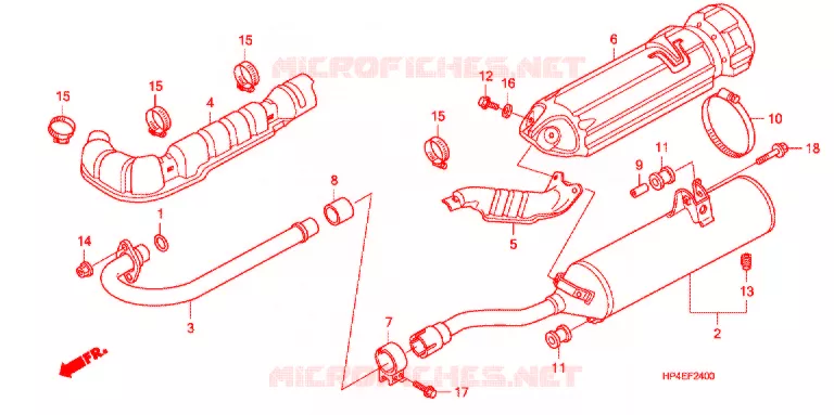 SILENCIEUX D'ECHAPPEMENT Honda ATV 420 FOURTRAX 2010  TRX420FMA