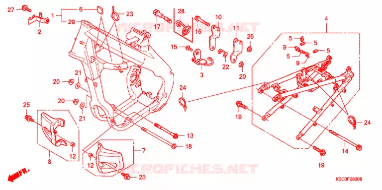 CADRE Honda MOTO 250 CRF 2006  CRF250X6