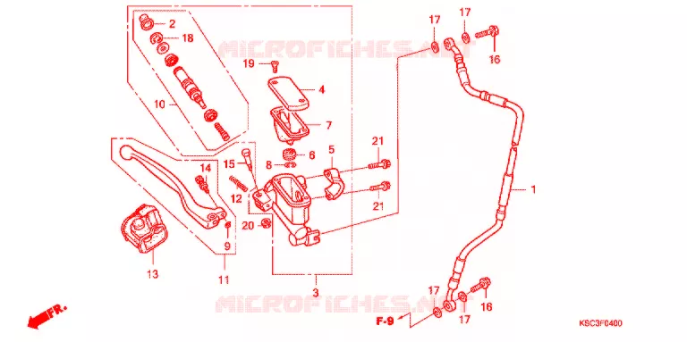 MAITRE CYLINDRE DE FREIN AVANT Honda MOTO 250 CRF 2006  CRF250X6