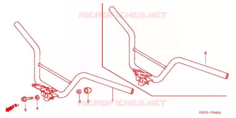 GUIDON (NPS503/5/6) Honda SCOOTER 50 ZOOMER 2004  NPS505