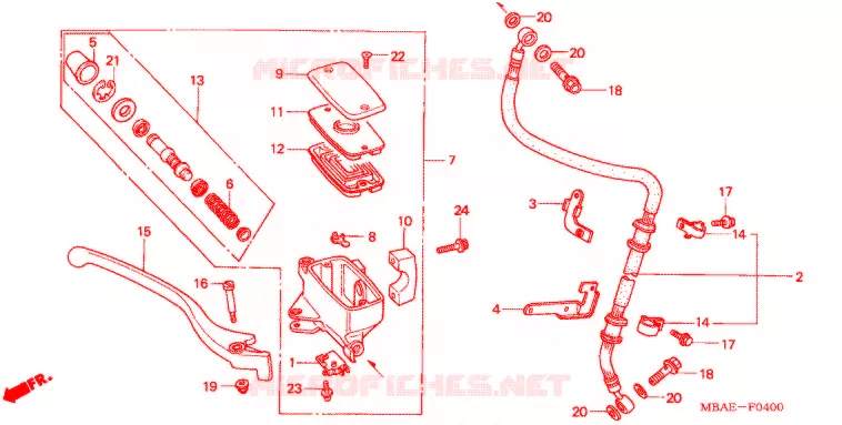 MAITRE CYLINDRE DE FREIN AVANT Honda MOTO 750 SHADOW 2003  VT750C1