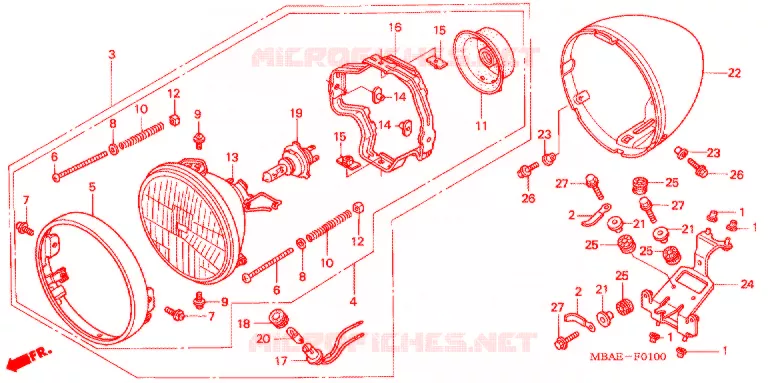 PHARE Honda MOTO 750 SHADOW 2001  VT750C1