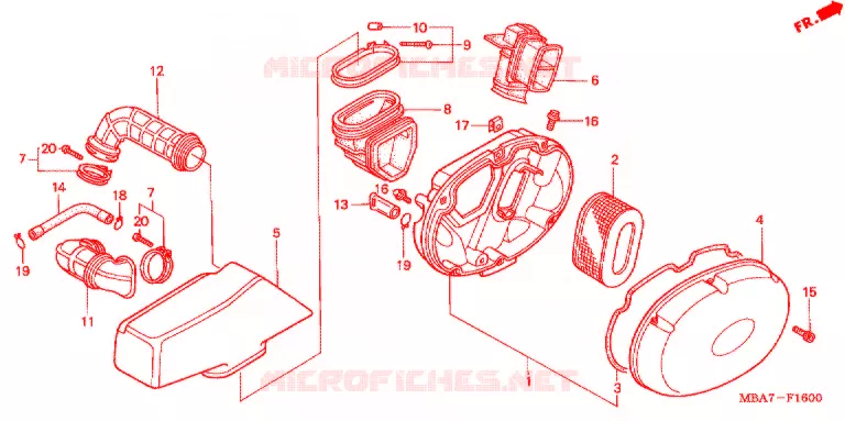 FILTRE A AIR Honda MOTO 750 SHADOW 2001  VT750C21