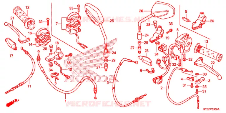 LEVIER DE GUIDON - CABLE - COMMODO Honda MOTO 125 CBF 2012  CBF125CC