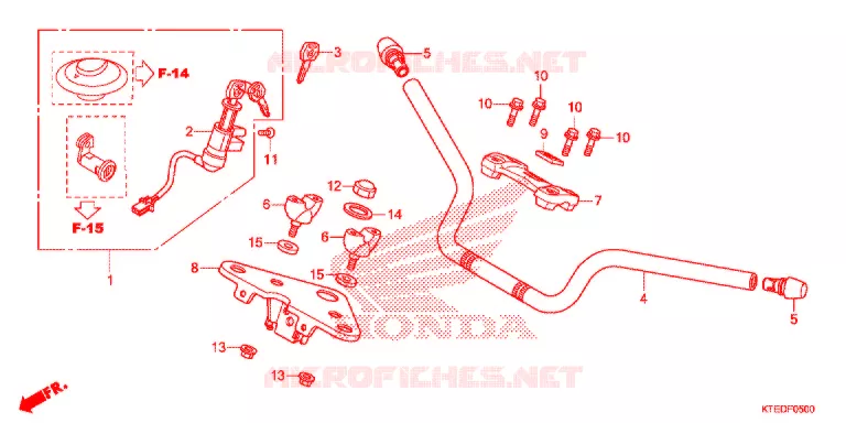 GUIDON - TE DE FOURCHE Honda MOTO 125 CBF 2012  CBF125MCC