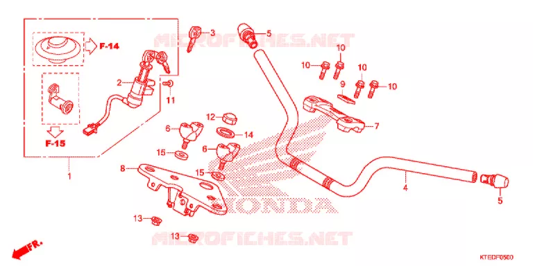 GUIDON - TE DE FOURCHE Honda MOTO 125 CBF 2012  CBF125MCC