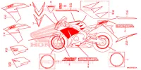 AUTOCOLLANTS (2) pour Honda CBR 1000 ABS WHITE de 2016