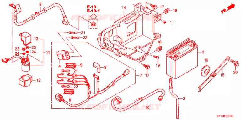 BATTERIE (2) Honda MOTO 125 ACE 2016  CGX125SHF