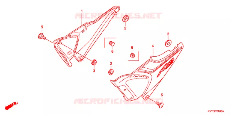 COUVERCLES LATERAUX (1) Honda MOTO 125 ACE 2016  CGX125SHF