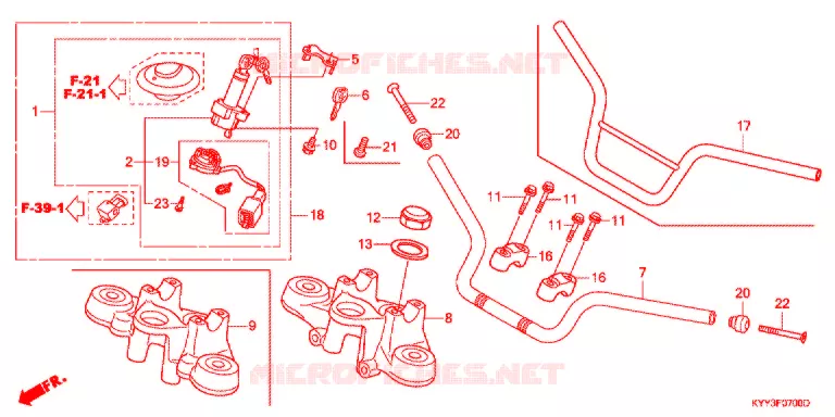 GUIDON - TE DE FOURCHE Honda MOTO 125 ACE 2016  CGX125SHF