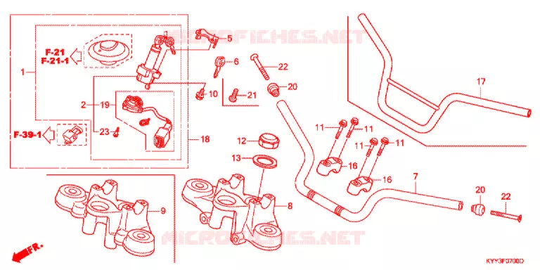 GUIDON - TE DE FOURCHE Honda MOTO 125 ACE 2015  CGX125SHF