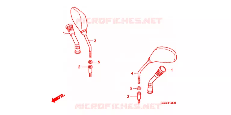 RETROVISEUR Honda SCOOTER 110 SPACY 2014  SCR1104WHE