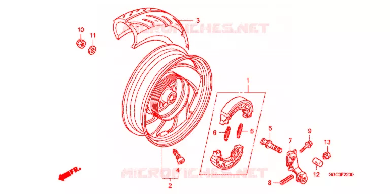 ROUE ARRIERE Honda SCOOTER 110 SPACY 2014  SCR1104WHE