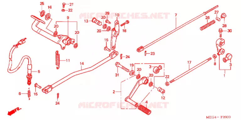 PEDALE Honda MOTO 750 SHADOW 2004  VT750C4