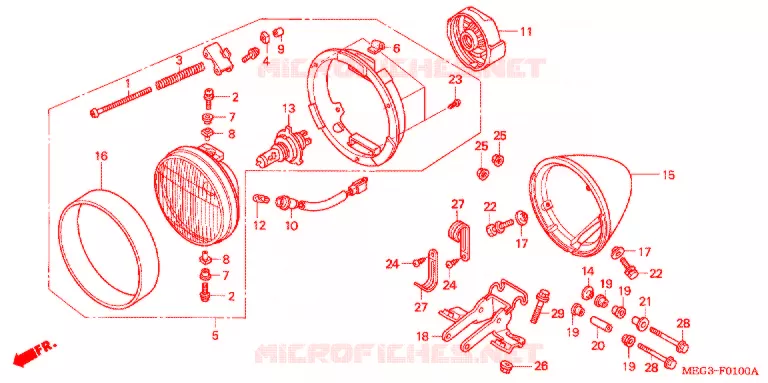PHARE Honda MOTO 750 SHADOW 2004  VT750C4