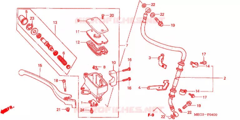 MAITRE CYLINDRE DE FREIN AVANT Honda MOTO 750 SHADOW 2007  VT750C7