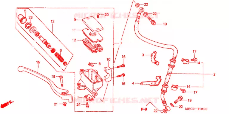 MAITRE CYLINDRE DE FREIN AVANT Honda MOTO 750 SHADOW 2007  VT750C7