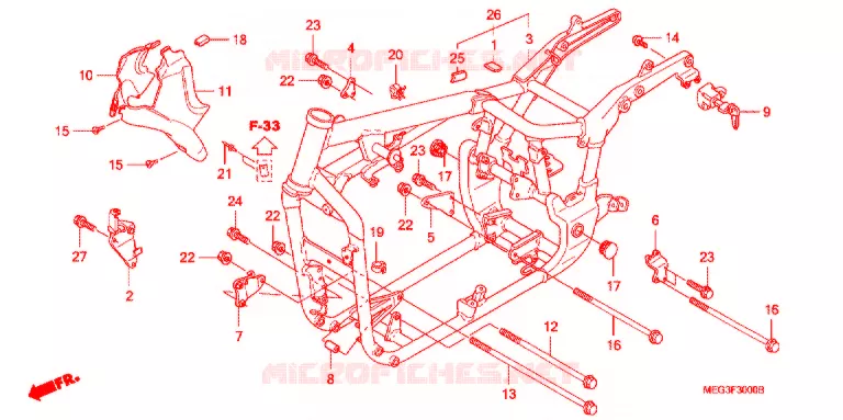 CADRE Honda MOTO 750 SHADOW 2007  VT750C7